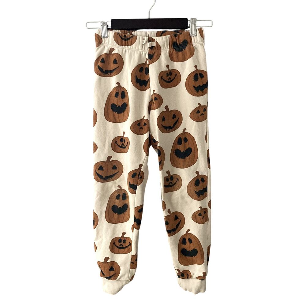 H&M Halloween Pumpkins Joggers Orange Cream 7